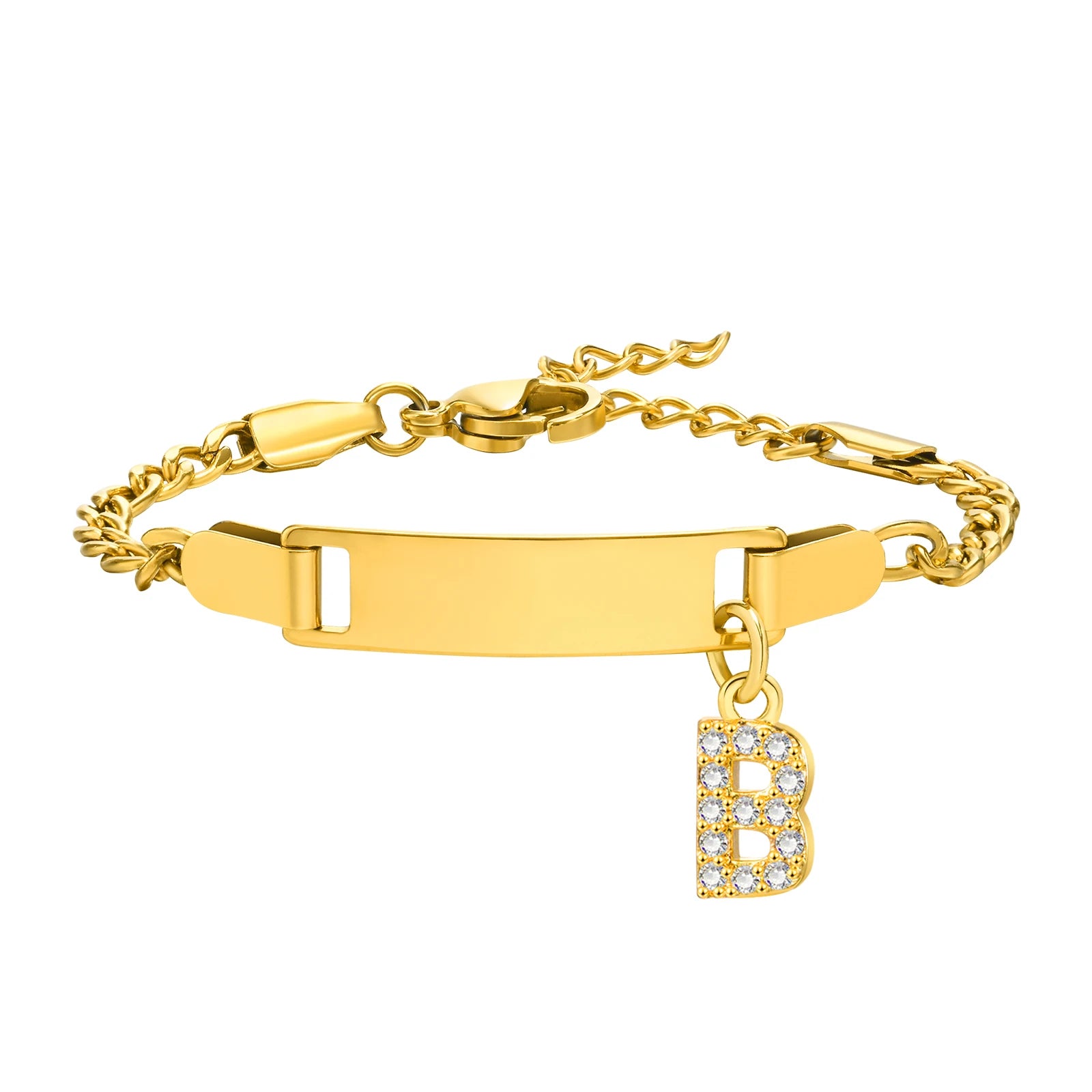 Personalisiertes Namensarmband mit Initialen für Jungen Mädchen, kostenlose Gravur Datum ID Armband Geburtstagsgeschenk