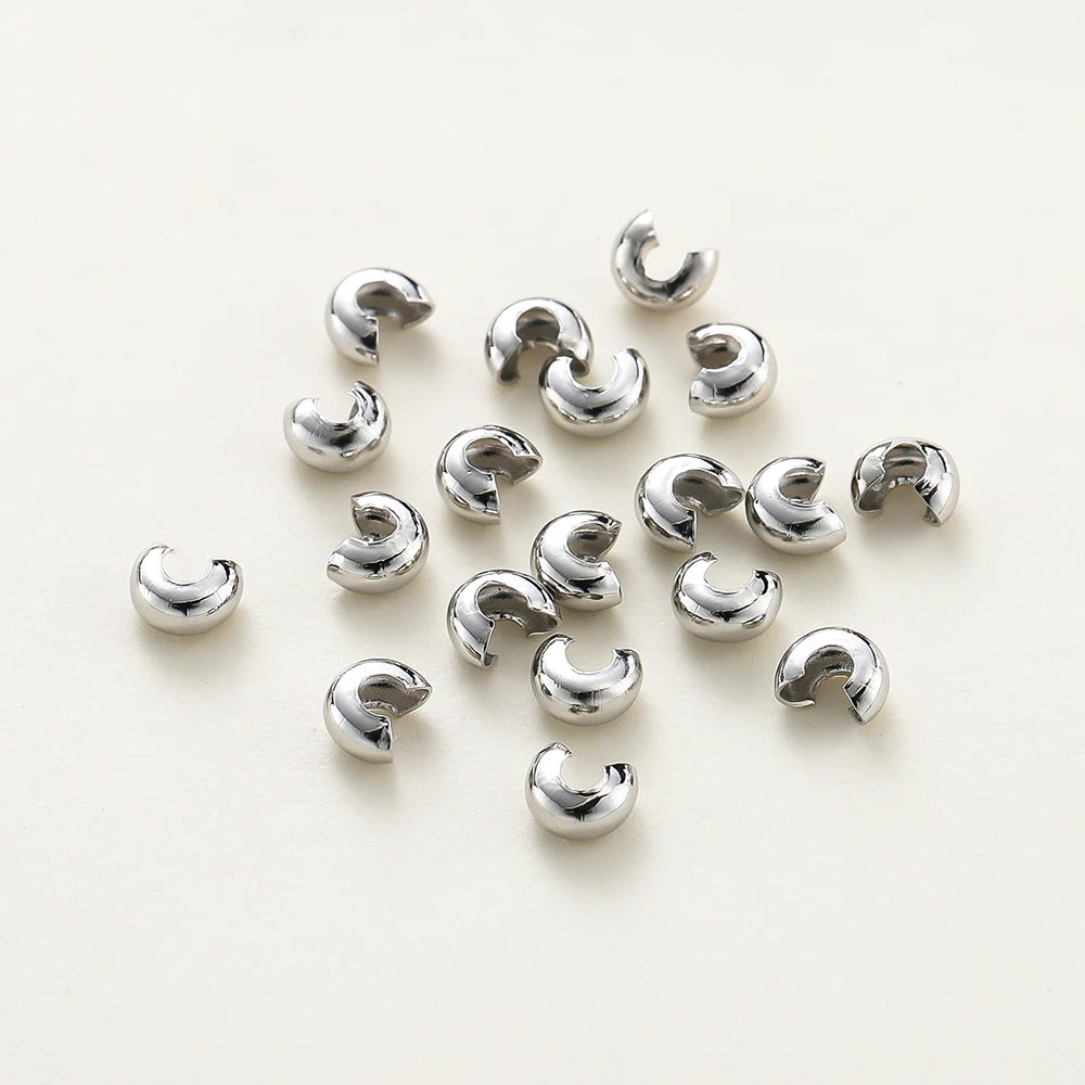 3mm/4mm/5mm Cuentas de Engarce Abiertas Chapadas en Oro de 14k y 18K, Cubiertas para Cuentas de Engarce, Cuentas Espaciadoras Tope para Suministros de Fabricación de Joyas DIY