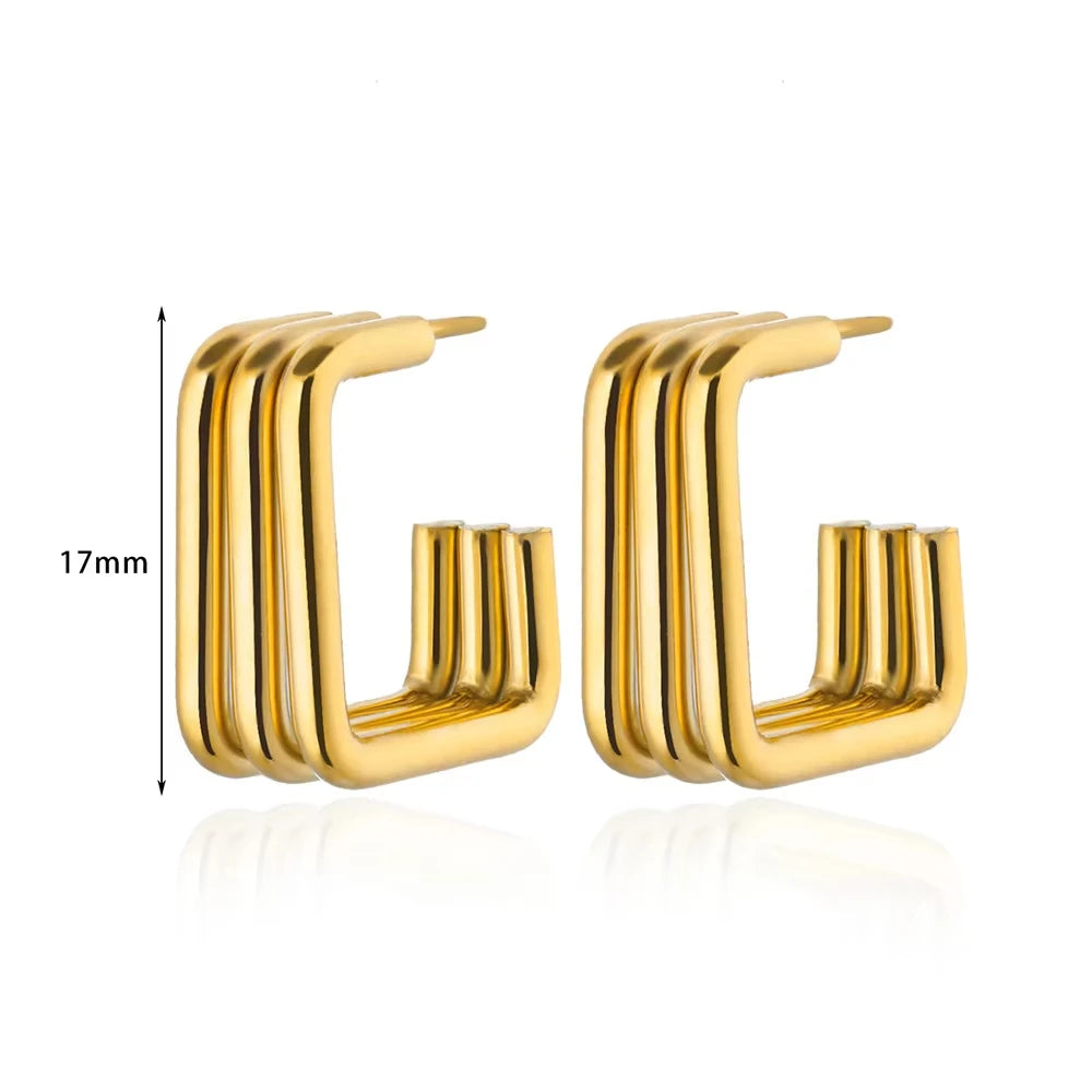 Punk Sonnen-Gesicht-Ohrstecker Edelstahl Ohrringe für Damen Goldfarbe Stern Piercing Ohr Accessoires Femme Gothic Schmuck Party Geschenk