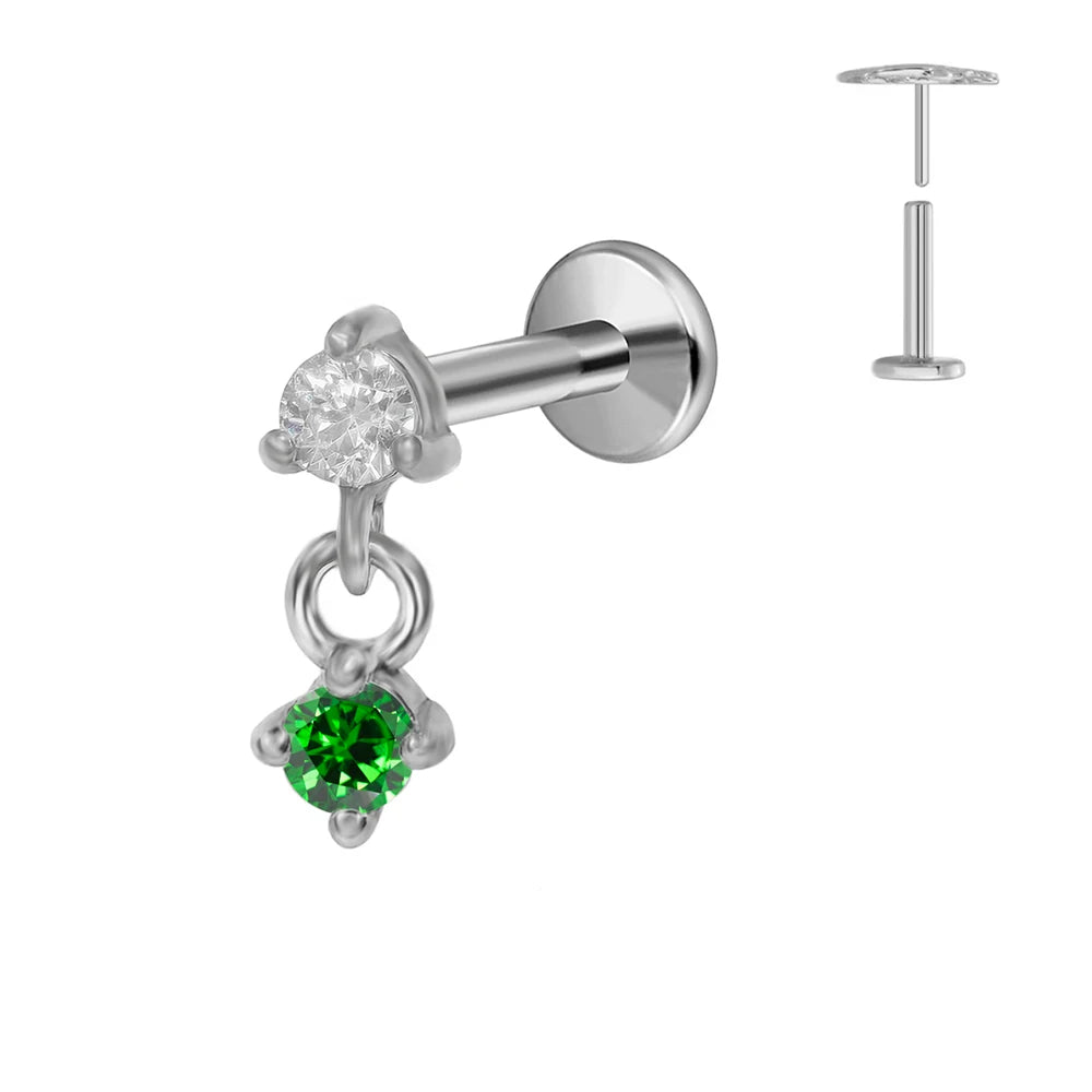 G23 Titan Mond Stern Anhänger Labret Piercing Push-In Spitzkegel Ohrring Stecker Anhänger Gewindeloser Knorpel Piercing Körperschmuck