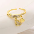 NEWBUY Unique Design Heart Lock Love Open Rings For Women Girl Gold Color High Quality Engagement Jewelry Femme Bijoux