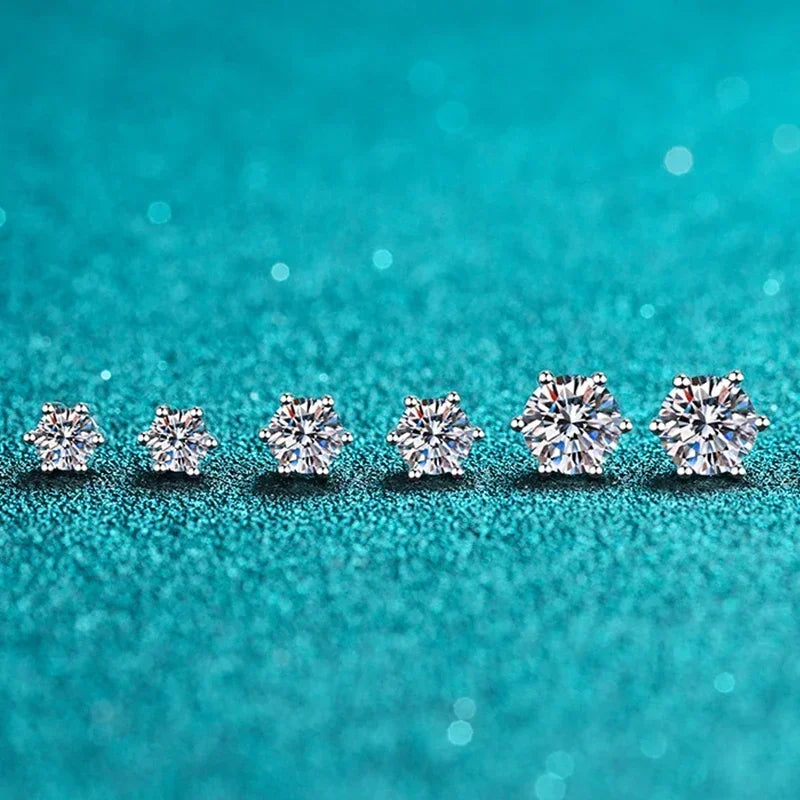 NeeTim 0.1-2 Karat D Color Moissanit Ohrringe für Damen 925 Sterling Silber Ohrstecker Funkelnder Diamant Hochzeit Edler Schmuck