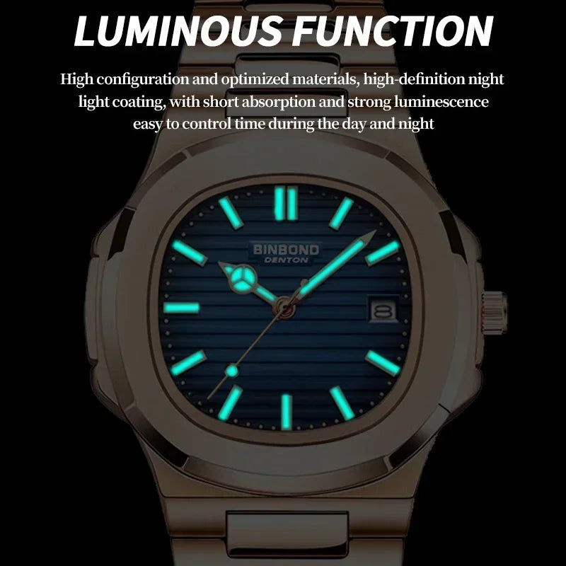 Nuevos relojes de pulsera de cuarzo de moda casual para negocios, reloj de oro rosa para hombres, reloj de lujo, relojes automáticos para hombres, reloj masculino negro