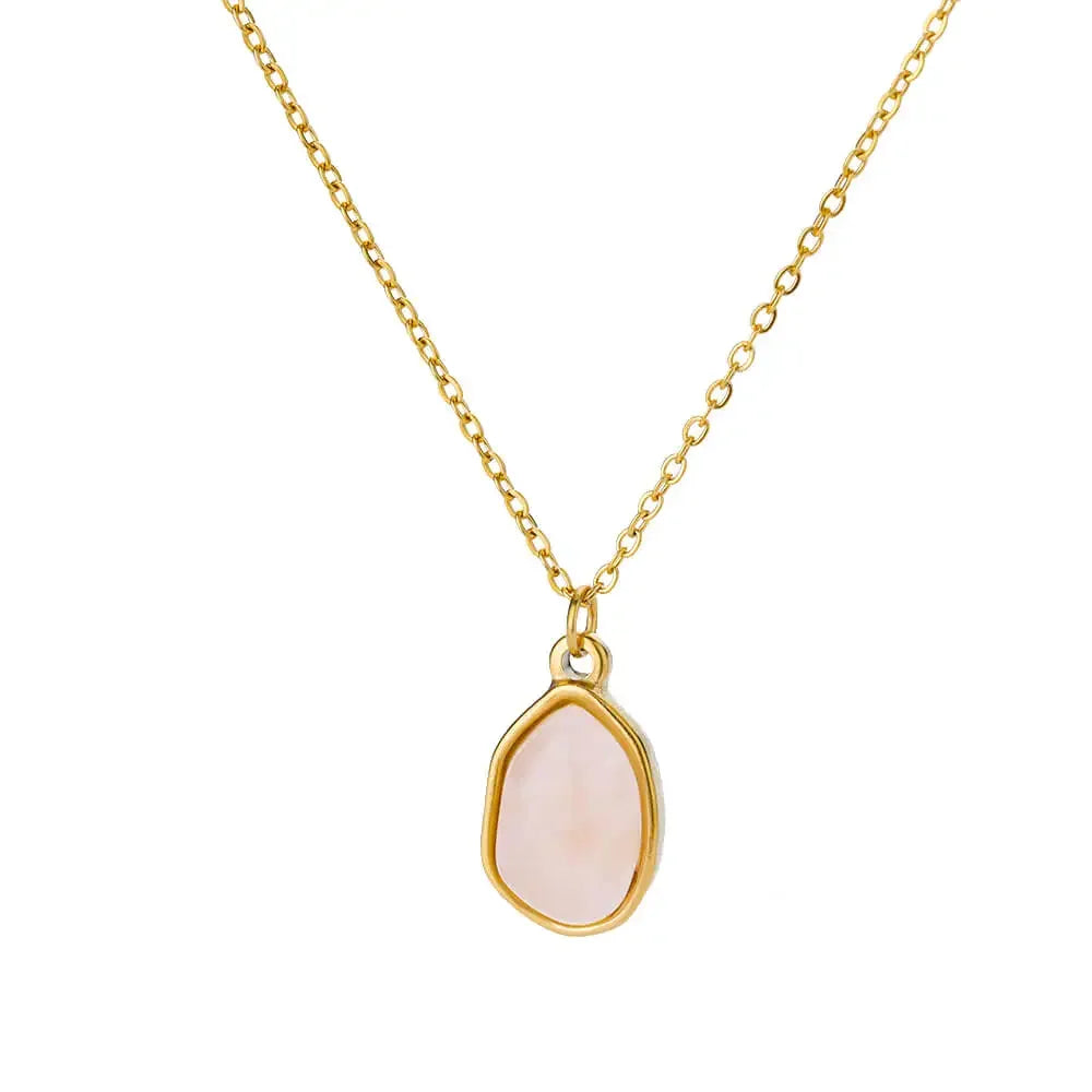 Romantic Wedding Heart Cubic Zirconia Necklace For Women Elegant Cute Gold Color Stainless Steel Necklaces Jewelry Birthday Gift