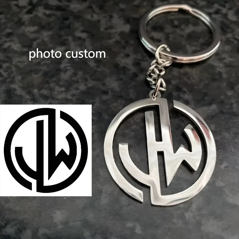 Custom Logo Keychain Stainless Steel Personalized Emblem Pendant Keychains House & Friendship & Pet Decorative Key Jewelry Gifts