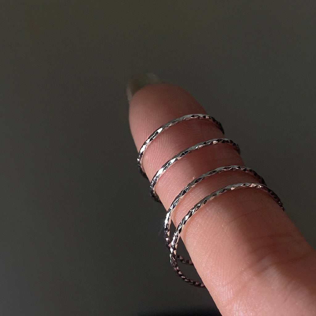 925 Sterling Silber schlichter und vielseitiger schlichter Ring, faltbarer Ring, Party-Schmuckaccessoires für Damen und Mädchen