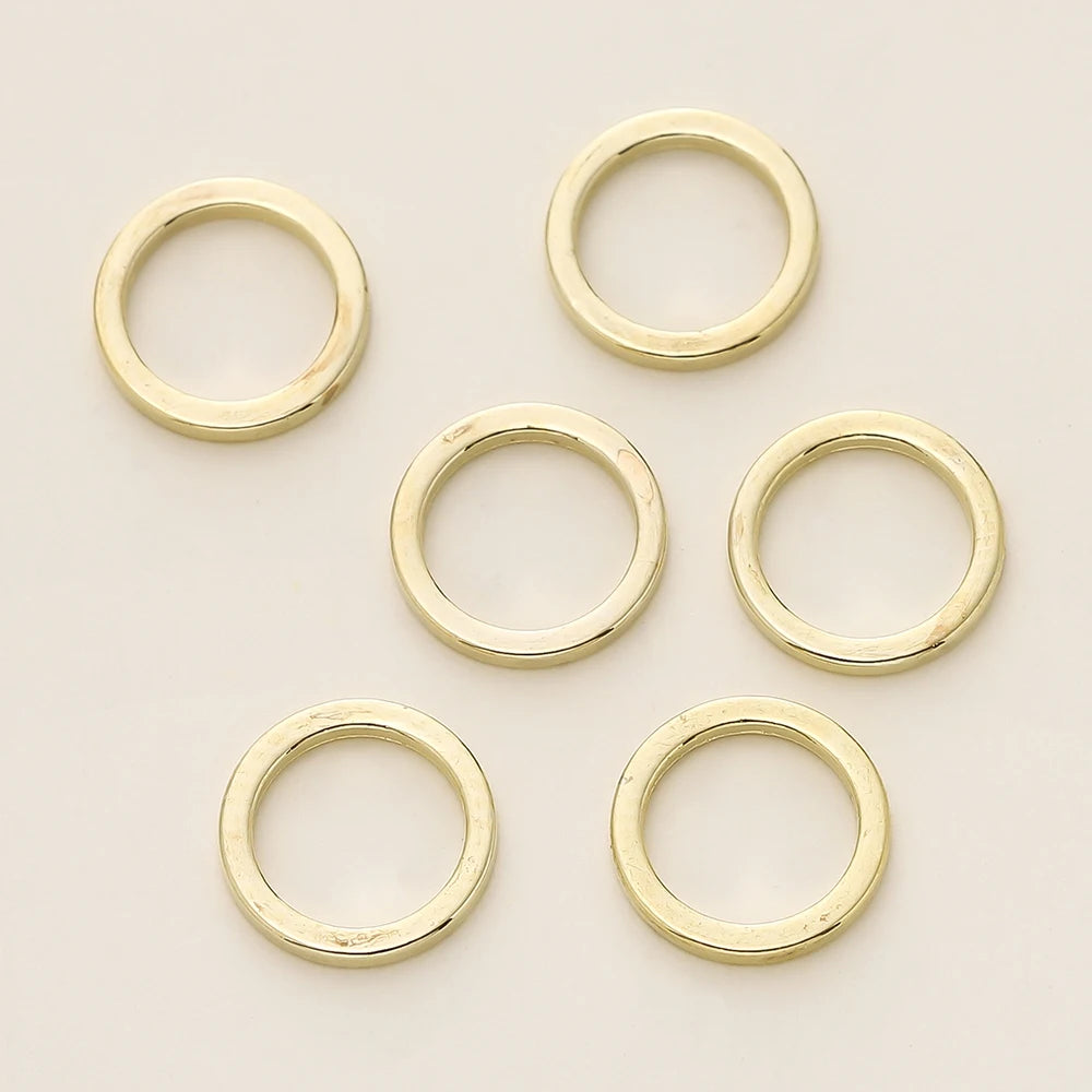 10/20 Stk./Packung 14K/18K Vergoldet Messing Geschlossene Biegeringe Spaltringe Verbinder für Schmuck Halskette Bastelzubehör