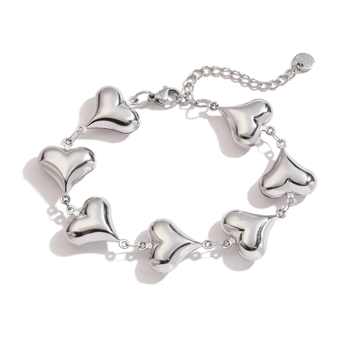 NEWBUY Großhandel, nicht verblassende, goldfarbene 316L Edelstahl Herz Charm Armband für Frauen, lässiger täglicher Schmuck