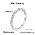 NeeTim Voll-Moissanit-Ring für Damen, Hochzeitsschmuck, 925 Sterling Silber mit Weißgold-Überzug, Ringe, Diamant-Verlobungsband