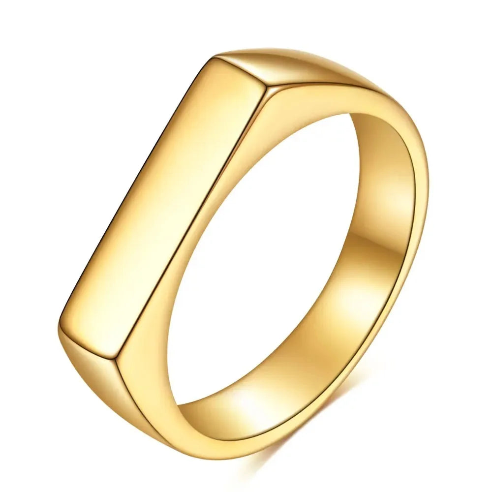 Customized Women Signet Ring Name Letter Pattern Logo Stainless Steel Rings Punk Candid Fashion Jewelry Male Wedding Accessories