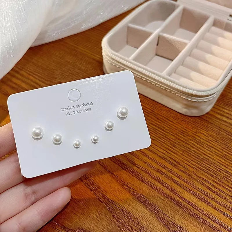 Neue S925 Silber Nadel Ohrstecker Set für Frauen Mädchen Einfache Süße Exquisite Mini Ohrringe Schmuck Geschenk Großhandel Direktverkauf