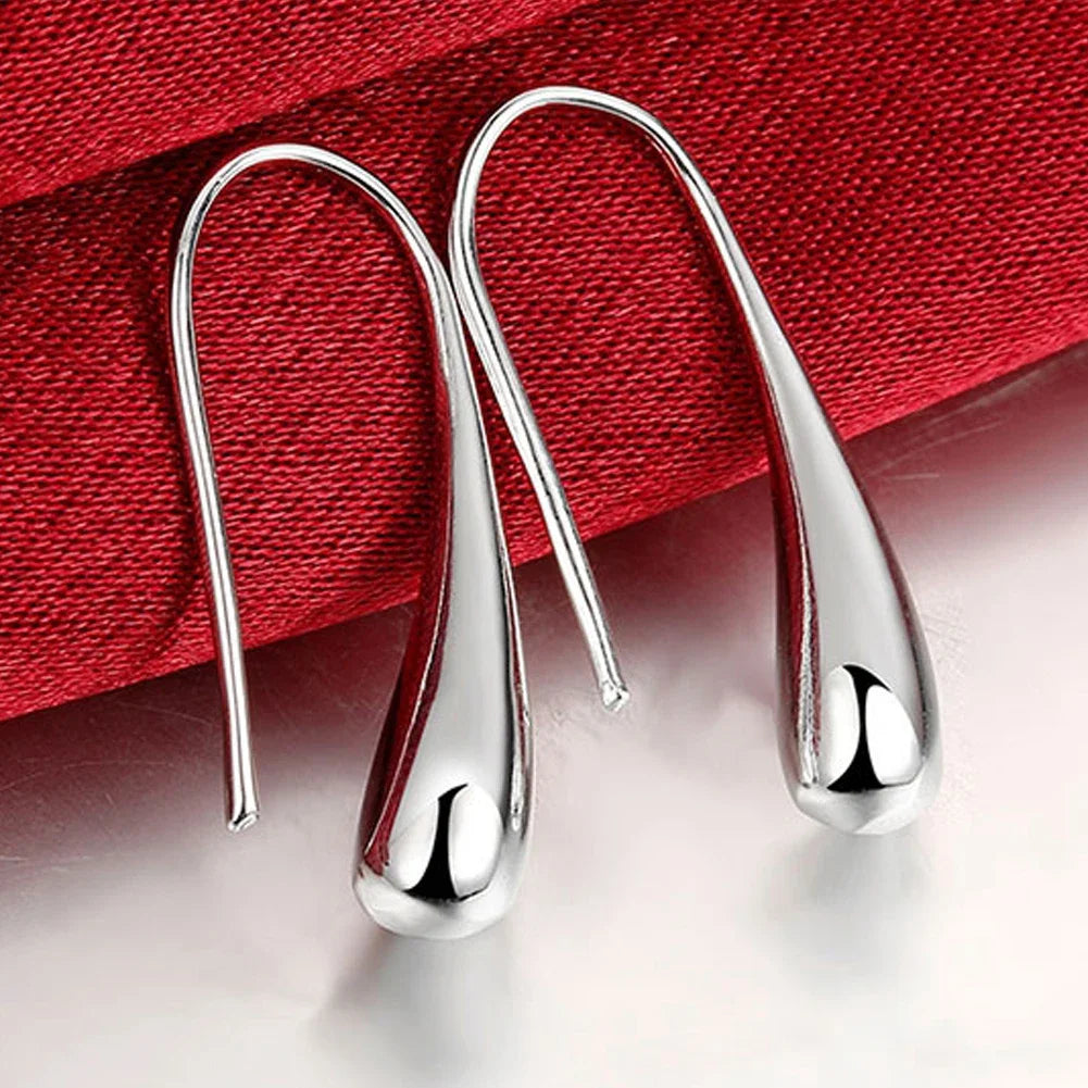 Hochwertige 925 Sterling Silber Ohrringe Schlichte runde Creolen für Frauen Mode Hochzeit Verlobung Charm Schmuck