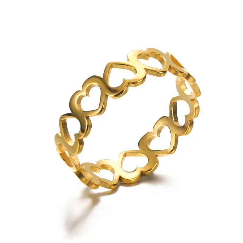 Zirkon Kleine Herzringe für Frauen Minimalismus Herzring Edelstahl Finger Zarter Ring Valentinstag Geschenke Kostenloser Versand