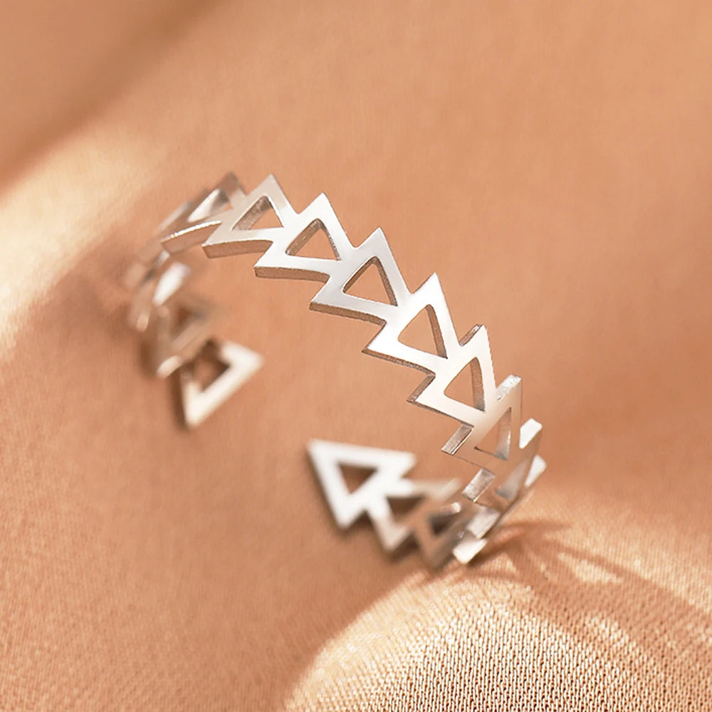 Edelstahlringe Schlichter Geometrischer Modeschmuck Vintage Fein Verstellbare Offene Ringe Für Frauen Schmuck Hochzeiten Geschenke Neu Trendy