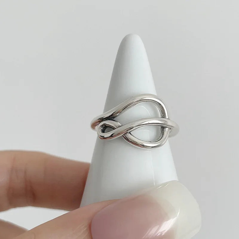 VENTFILLE 925 Sterling Silber Ringe Neue Mode Party Schmuck Vintage Charme Doppelschicht Geometrische Nageldesign Accessoires Geschenke