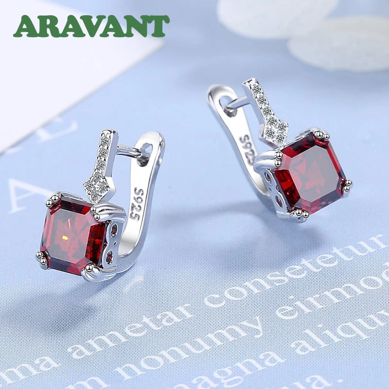 Aravant Pendientes Colgantes Cuadrados de Circonia de Plata de Ley 925 para Mujer Joyería de Moda