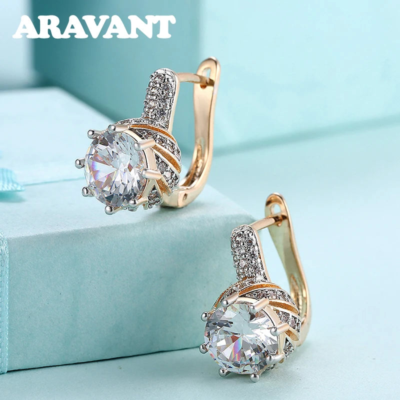 Aravant 925er Silber 18K Gold Ohrhänger für Damen Mode Party Schmuck Geschenke