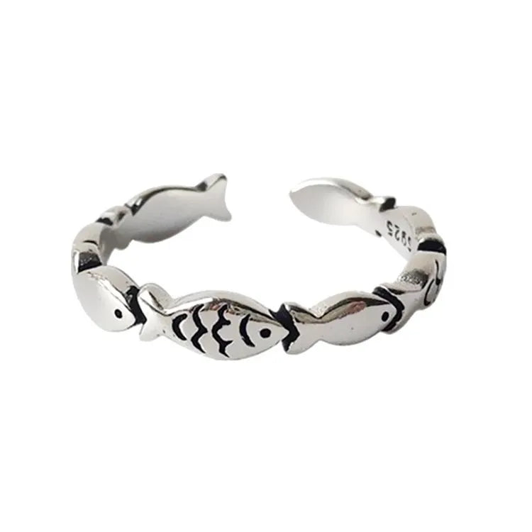 925 Sterlingsilber Fisch Verstellbare Ringe für Damen Verlobungsschmuck Großhandel