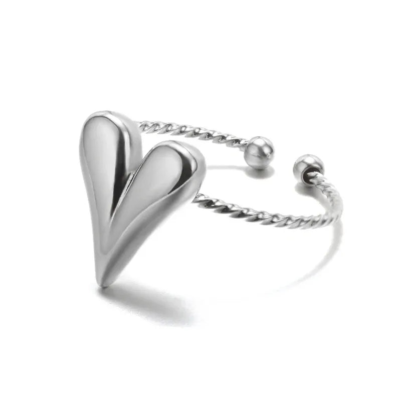 Zirkon Kleine Herzringe für Frauen Minimalismus Herzring Edelstahl Finger Zarter Ring Valentinstag Geschenke Kostenloser Versand