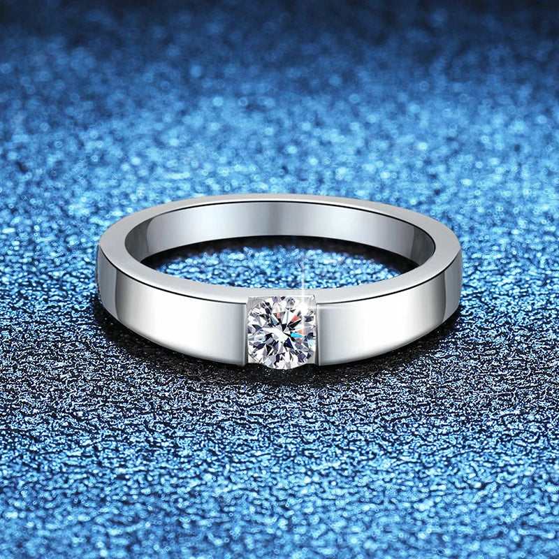 NeeTim 4mm D Farbe Moissanit Ring für Paare Frauen Männer 925 Sterling Silber Labor Diamant Verlobungs Eheringe Schmuck Bänder