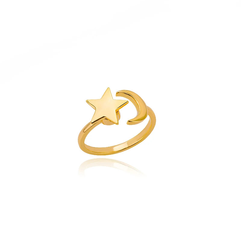 Zirkon Drehbare Vierblättrige Kleeblatt Angst-Ringe für Damen Edelstahl Anti-Stress Fidget Spinner Ring Ästhetischer Schmuck Geschenk
