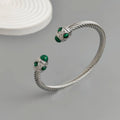 Originales Armband aus Stahldraht, gedreht, mit Saphir, aus Edelstahl, für Damen, wasserdicht und rostfrei, Partnerarmband