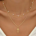 Mode Mehrschichtige Metallbarren-Anhänger Halskette für Frauen Täglicher Gebrauch Goldfarbene Rechteckige Schlüsselbeinkette Collier Schmuck