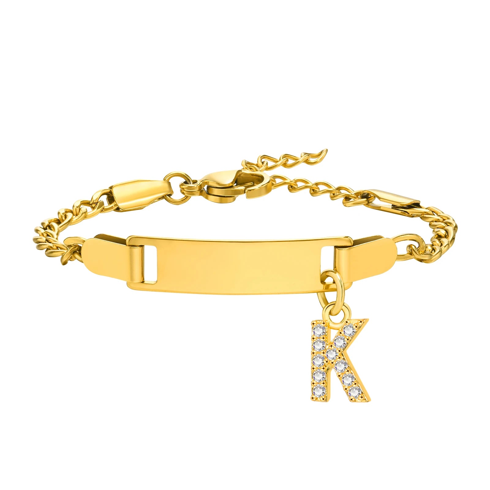 Personalisiertes Namensarmband mit Initialen für Jungen Mädchen, kostenlose Gravur Datum ID Armband Geburtstagsgeschenk