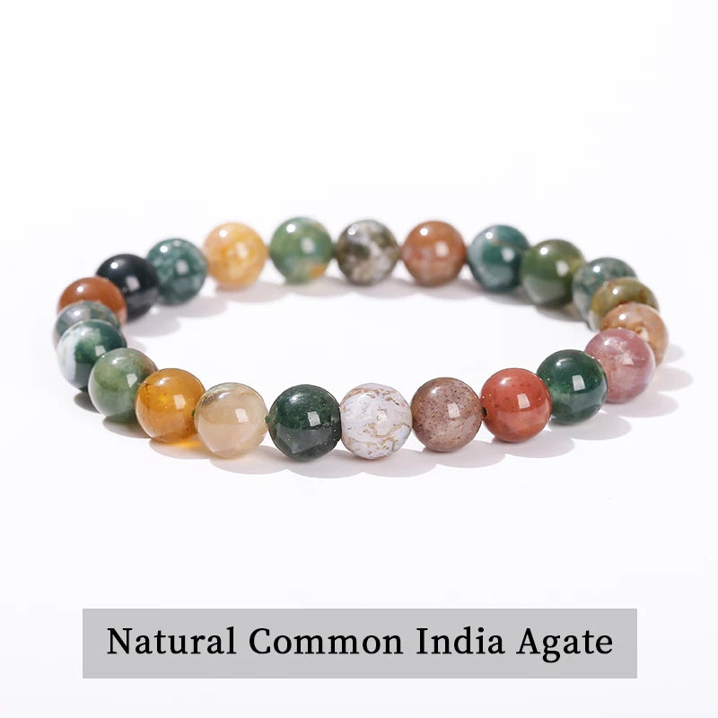 JD Natursteinperlen Armband Amethyst Tigerauge Kristall Quarz Achat Edelstein Perlen Armreifen Damen Herren Reiki Heilung Schmuck Geschenk