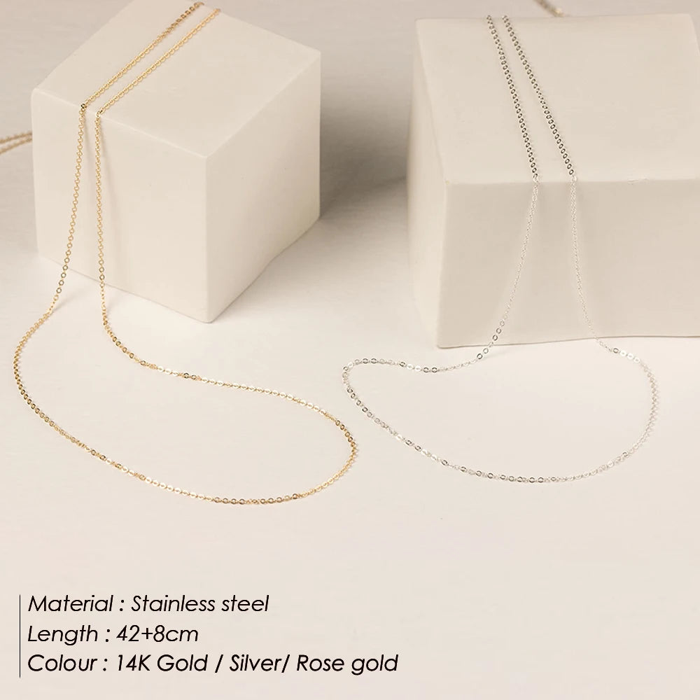 Feine Halskette Edelstahl Goldfarbene Anhänger Kurz Lang Statement Damen Colar Geschenk Edelstahlschmuck Großhandel