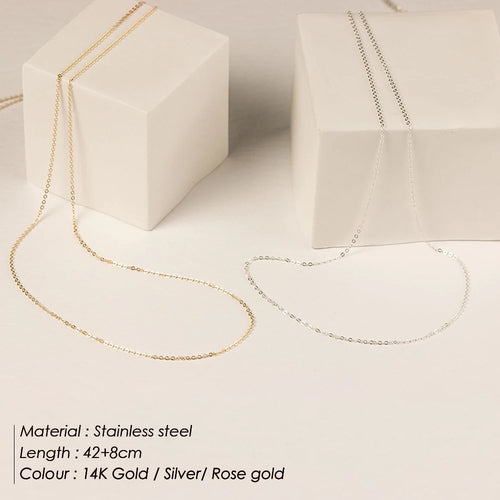 Feine Halskette Edelstahl Goldfarbene Anhänger Kurz Lang Statement Damen Colar Geschenk Edelstahlschmuck Großhandel