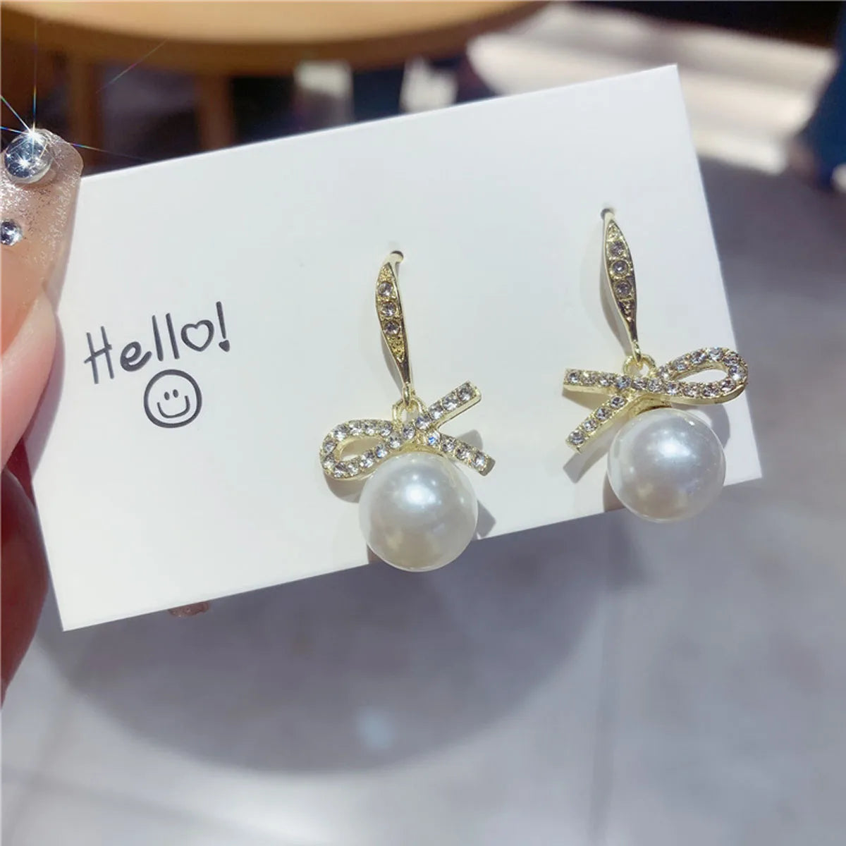 Aretes colgantes coreanos en forma de corazón para mujer, niña, regalo romántico de San Valentín, joyería de moda, perlas colgantes, aretes bonitos con lazo