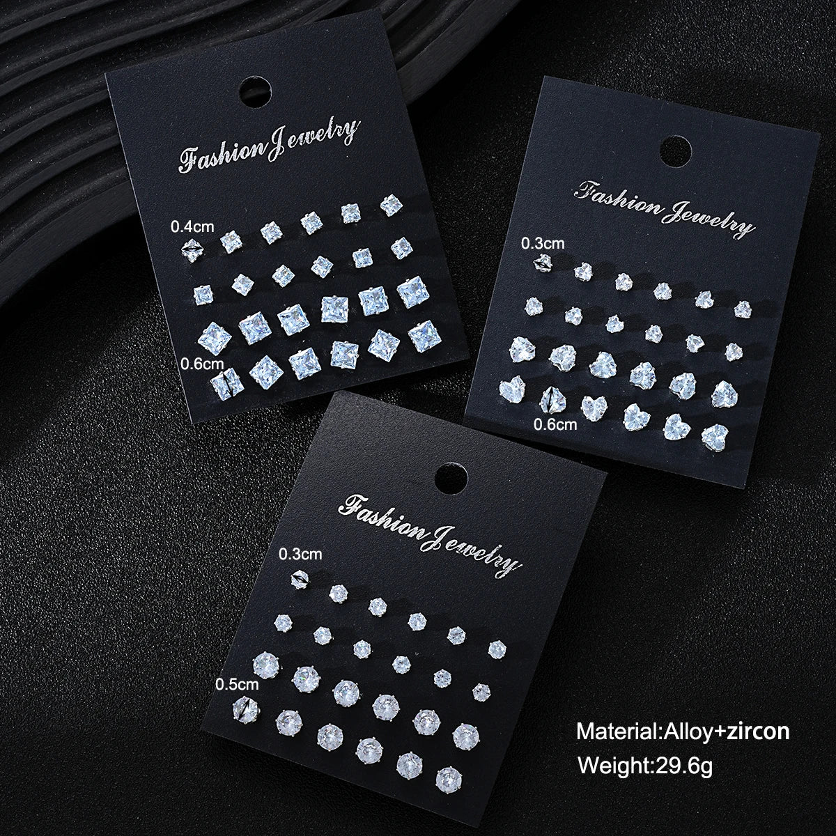 36 Paar Einfache Glänzende Strass Ohrstecker Set für Damen Mode Kristall Zirkon Perlen Ohrringe Neue Schmuck Accessoires Geschenke