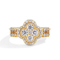 Anillo de diamante de moissanita MINTYBOX, chapado en oro blanco de 18 quilates, para mujer, de plata de ley S925, joyería fina de compromiso y boda, trébol de cuatro hojas