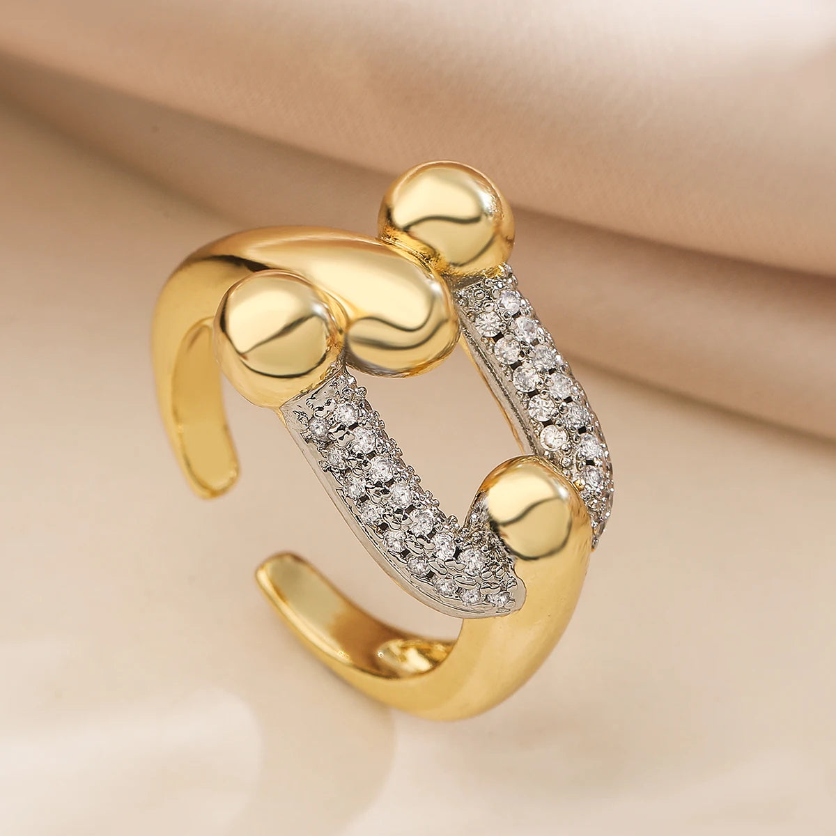 NEWBUY Marke Luxus AAA Zirkonia Pflasterfassung Kupfer Schmuck Gold/Silber Mix Farbe Eheringe Für Frauen Geschenk