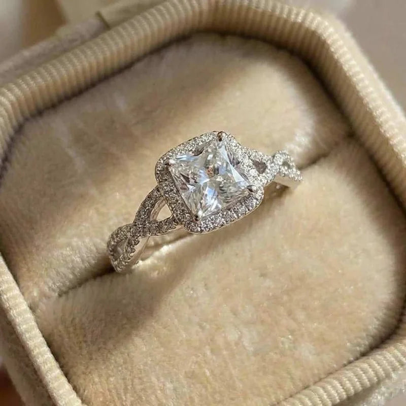 Anillos de mujer de plata de ley 925 con circonita para fiestas de compromiso, accesorios de nuevo diseño