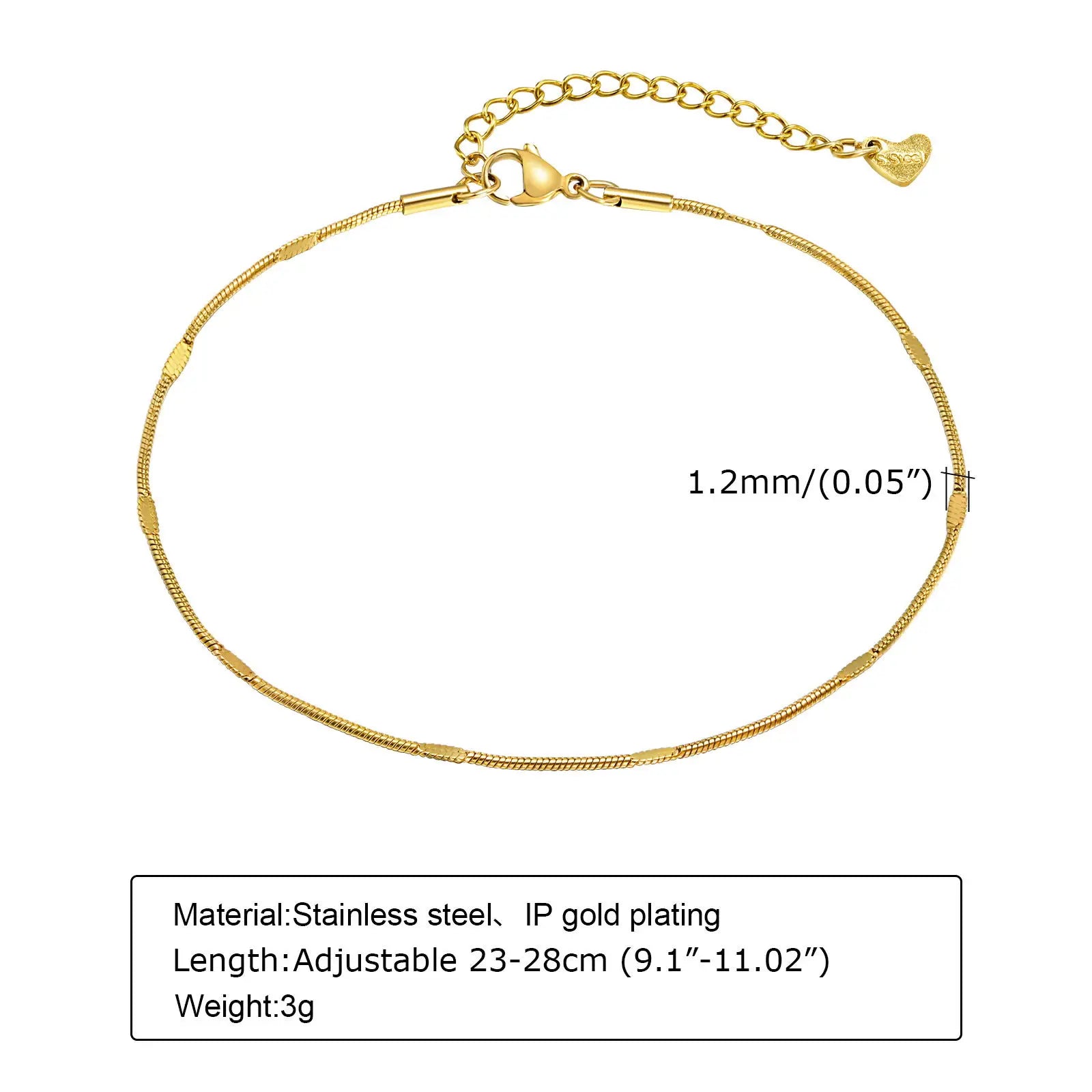 Fußkettchen Armband für Beine aus Edelstahl, wasserdicht, verstellbar, Strandperlen, Kugel, kubanische Gliederkette, Sommer, Boho-Fußschmuck für Damen
