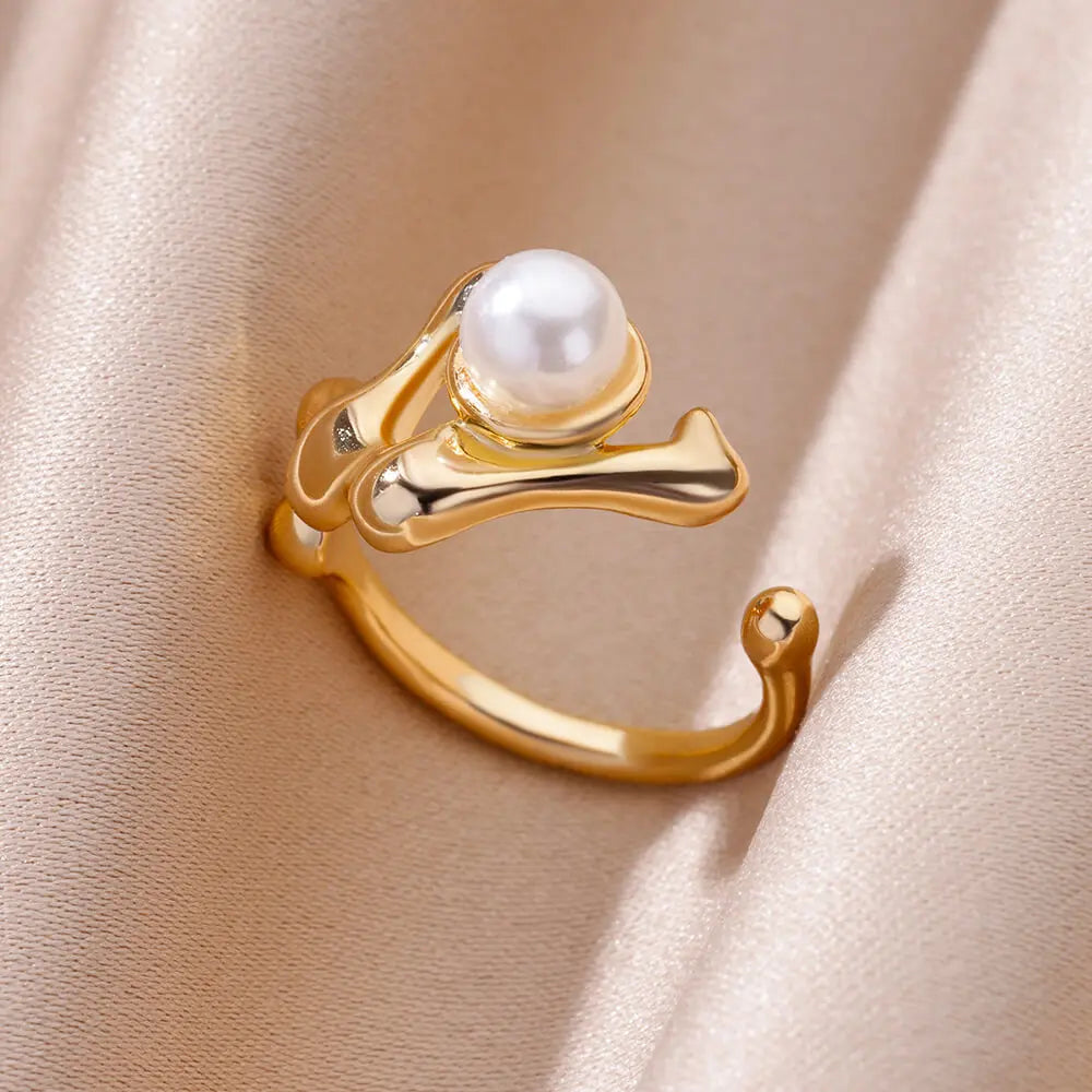 Edelstahlringe für Frauen Goldfarbe Mode Herz Zirkon Öffnungsring Weiblicher Finger Hochzeit Party Schmuck Geschenk