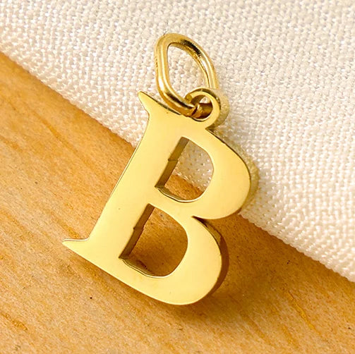 10PCS 26 Letters Stainless Steel Cut Alphabet Pendant for DIY Woman Necklace Ladies Jewelry Accessories Wholesale Dropshipping
