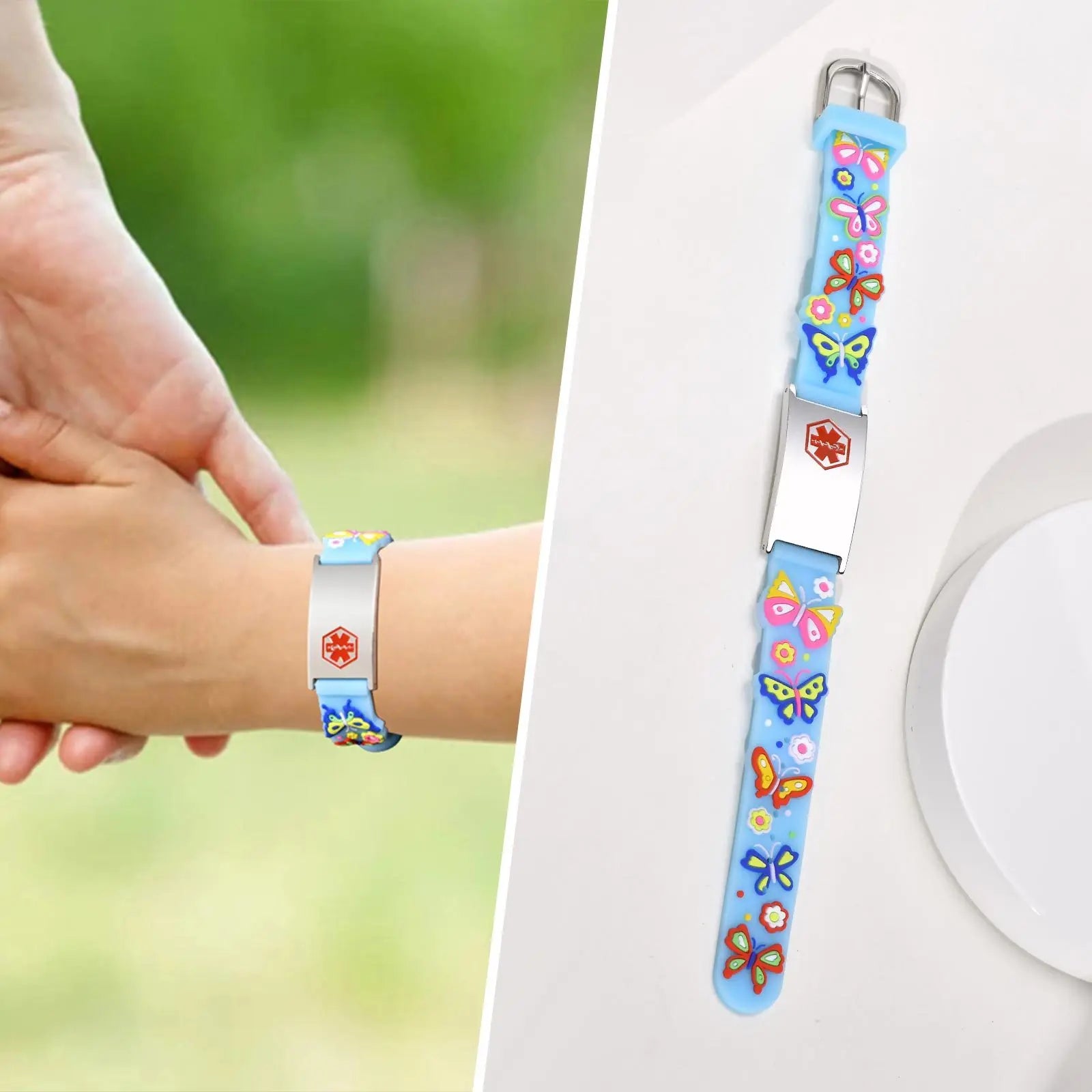 Personalisiertes Ausweiskettchen für kleine Mädchen und Jungen, Silikonarmband verstellbar, Gravierte Zitate Inspirierendes Geschenk