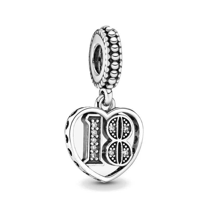 2026 Neue S925 Silber Roboter Kreuz Digital Anhänger, Geeignet für Original Armbänder, DIY Zubehör, Damen Charms Schmuck Geschenke