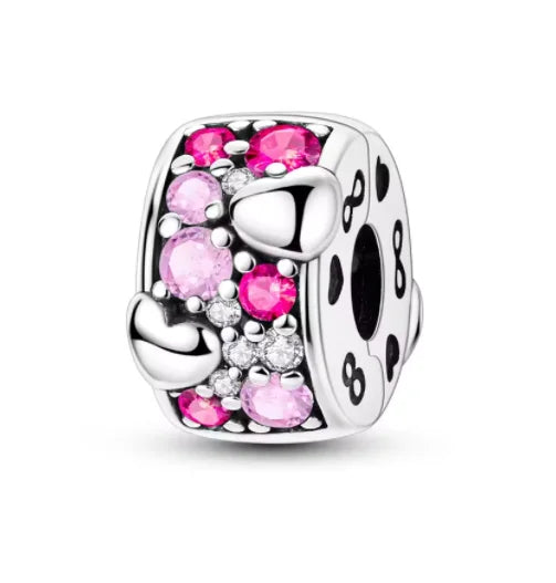 2026 Frühlings-Pink-Serie Ballon Schmetterling Blumen-Anhänger passend für S925 Europäische 925 Sterling Silber Armband Armreifen Halskette
