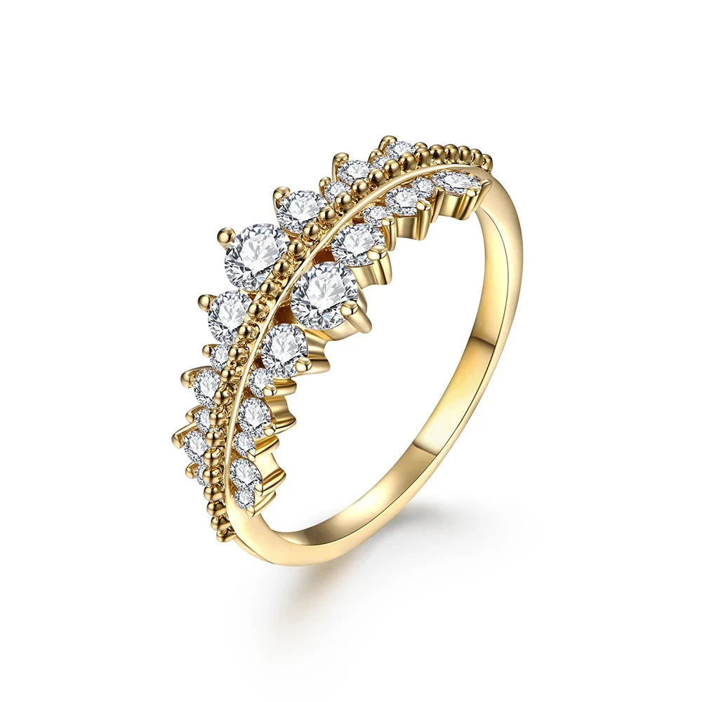 MINTYBOX S925 Sterling Silber Brillantschliff 3.0mm Moissanit Ring für Damen Gelbgold plattiert Hochzeit Verlobung Luxusgeschenk