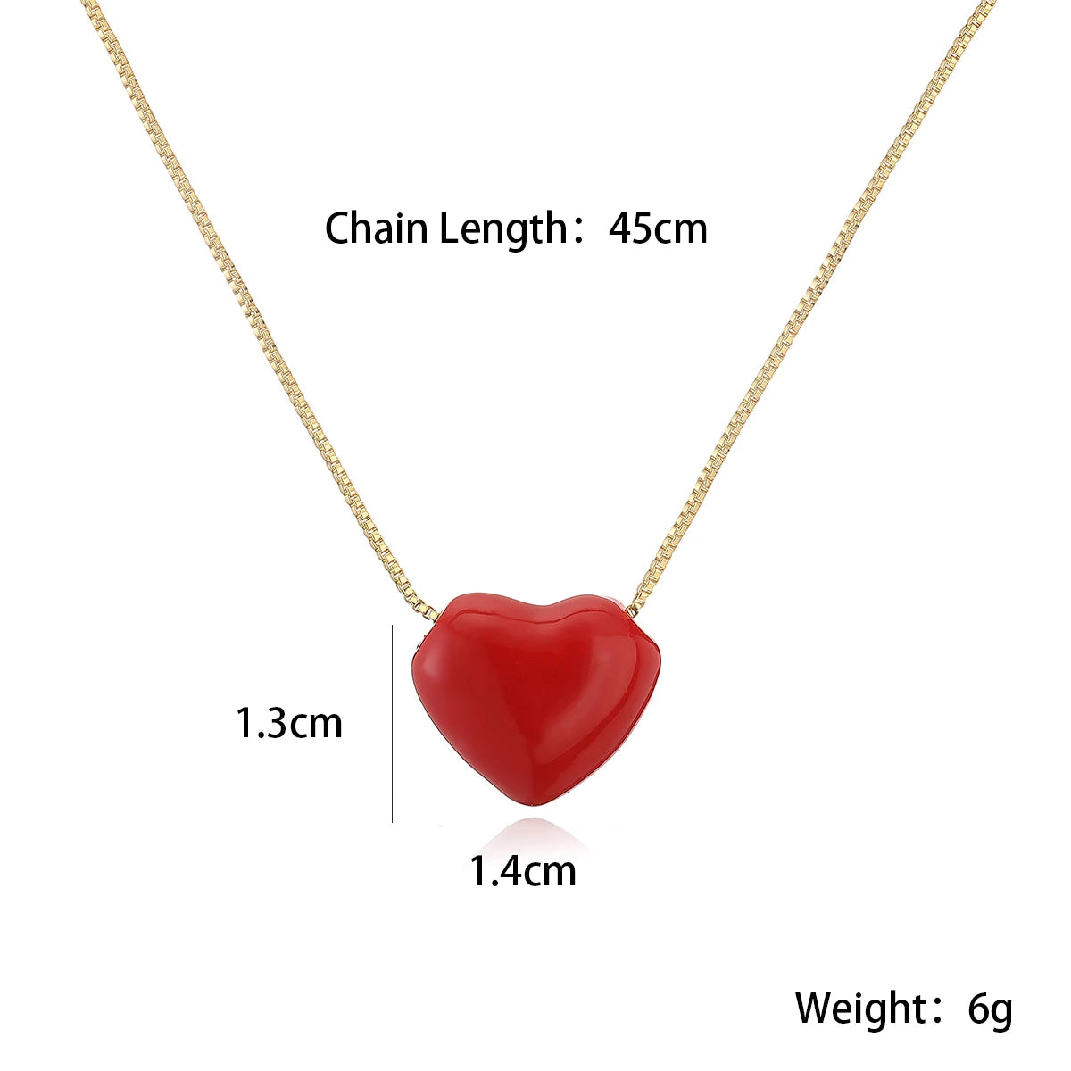 NEWBUY Hot Sale Red Oil Dripping Heart Pendant Necklaces For Women