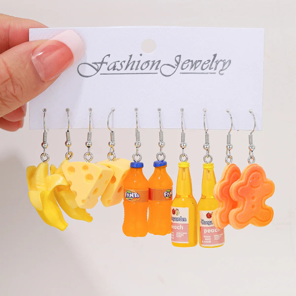 Mode Süße Fruchtgetränk Ohrringe Set für Damen Niedliche Cartoon Lebensmittel Eis Donut Lustige Harz Ohrringe Party Schmuck Geschenk Neu