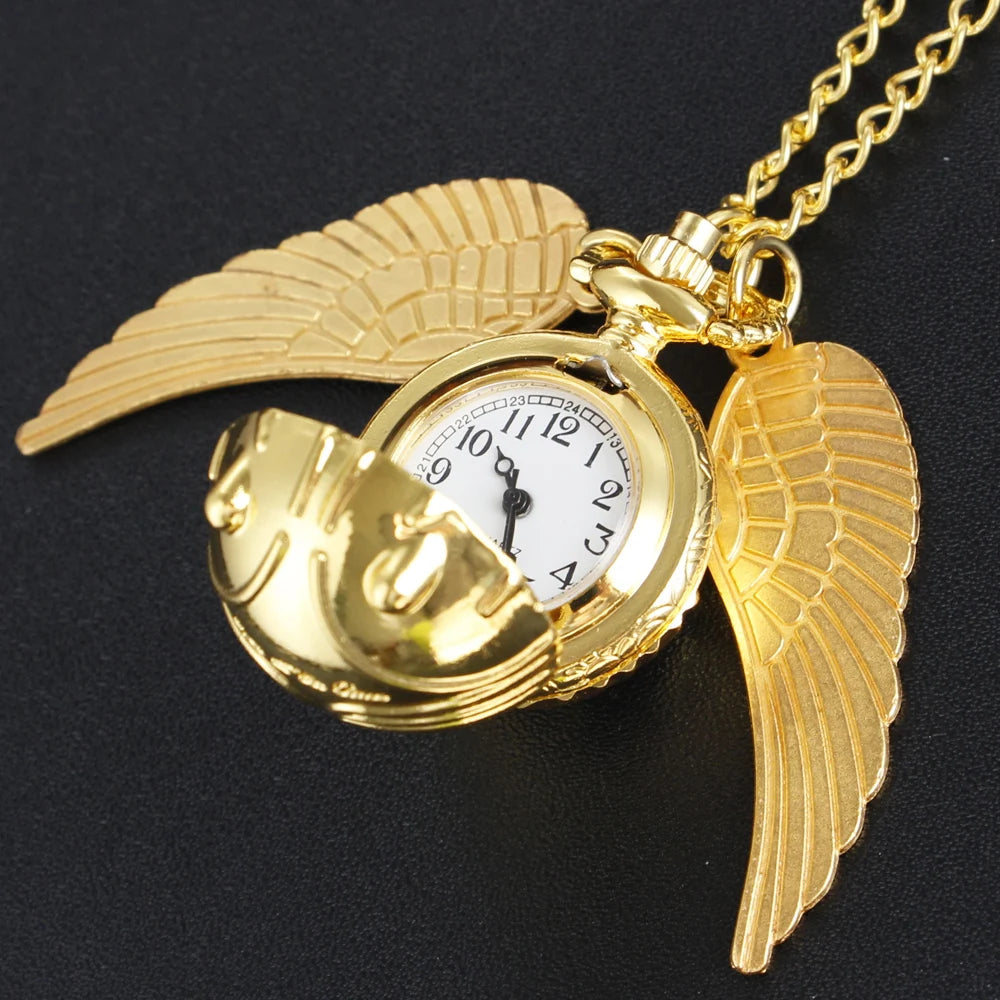 Magische Goldene Fee Kugel Quarz Taschenuhr Herren- und Damenuhr Vintage Fob-Uhr Kinder Geschenk Anhänger Halskette Souvenir Cf1177
