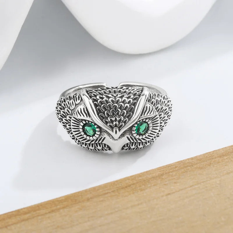 925 Sterling Silber Eule Zirkon Offene Ringe Für Frauen Hochzeit Verlobung Luxus Schmuck Accessoires Großhandel Schmuck