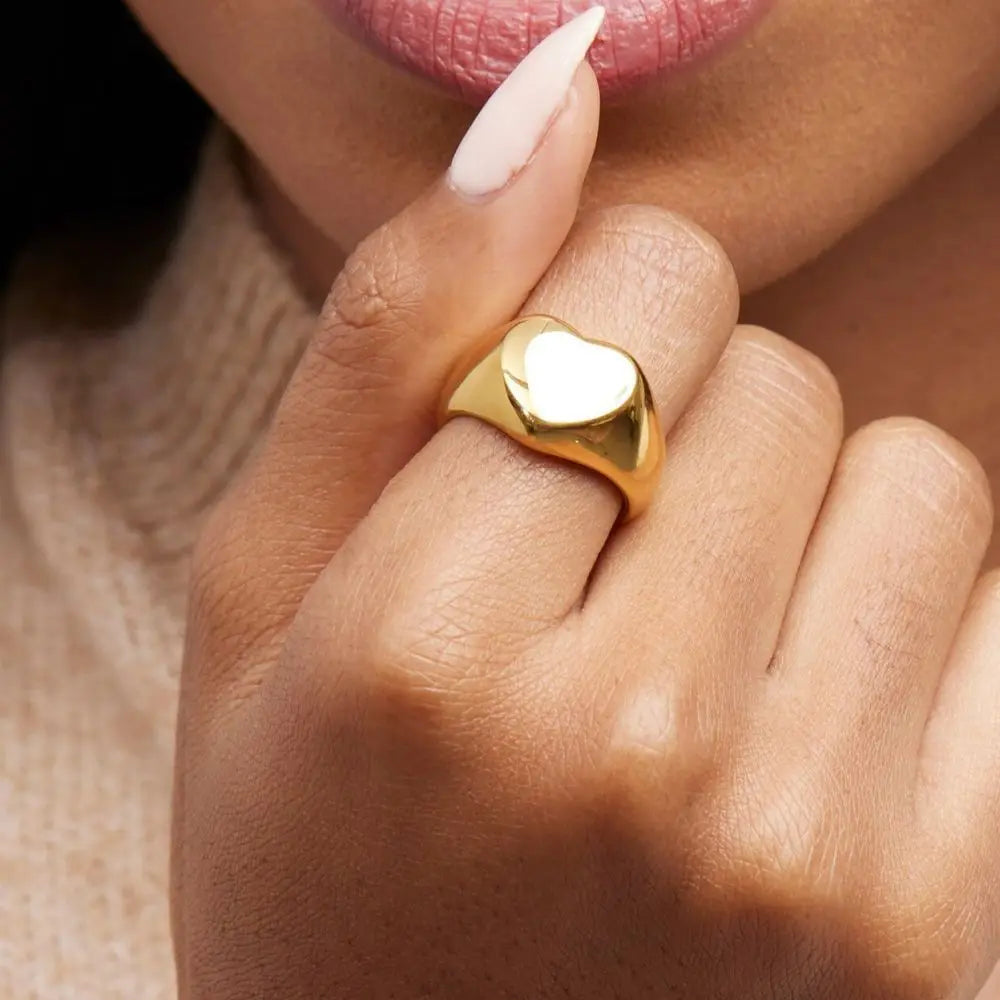 Romantischer Edelstahlring für Damen, herzförmiger Geburtstagsgeschenk, Eheringe, luxuriöse Qualität, Schmuck, Großhandel, Dropshipping