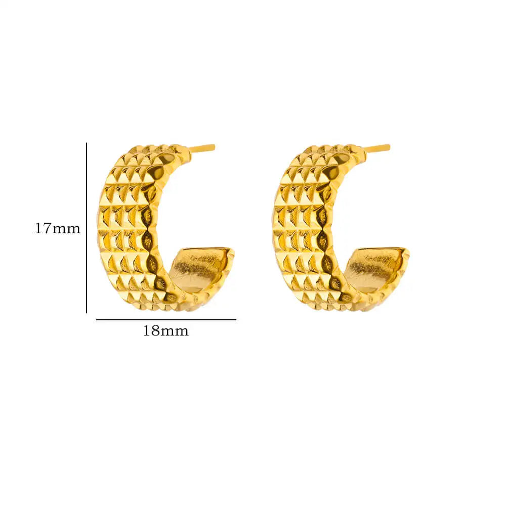 Pendientes de Mujer con Forma de C Modernos de Acero Inoxidable, Aretes Geométricos Perforados, Nueva Moda 2024, Accesorios de Joyería para Fiestas
