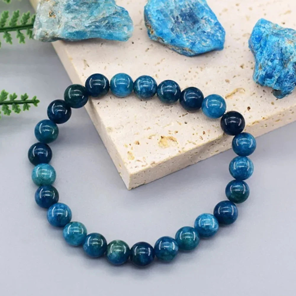 1 Stück Apatit-Armband, blauer Farbton, Herren- und Damenarmband, kreativer Trend, minimalistischer Stil, Armband, tägliches Accessoire